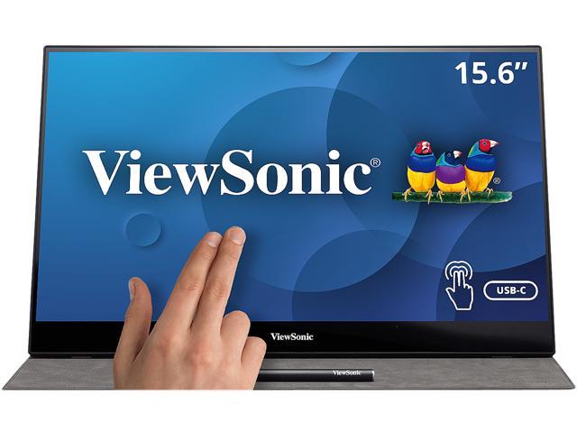 ViewSonic TD1655 15.6 Inch 1080p Portable Monitor with IPS Touchscreen, 2 Way Powered 60W USB C, Eye Care, Dual Speakers, Frameless Design, Built.