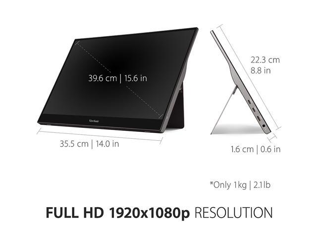 ViewSonic - TD1655 15.6" LCD FHD Touch Screen Monitor (USB-C, Mini HDMI) - Black - image 5