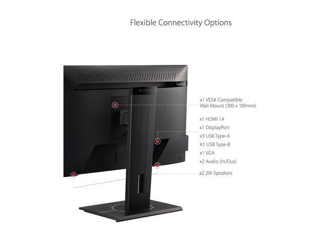 ViewSonic VG2440 24 Inch IPS 1080p Ergonomic Computer Monitor with Integrate vDisplyManager HDMI DisplayPort VGA USB Inputs for Home and Office
