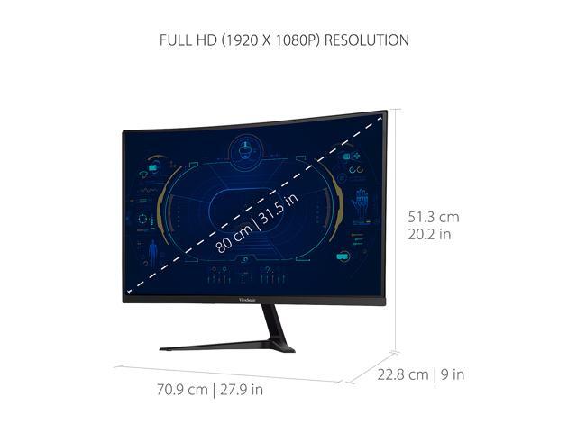 ViewSonic - VX3218-PC-MHD 31.5" LCD Curved FHD Adaptive Sync Gaming Monitor (DisplayPort HDMI) - Black - image 7