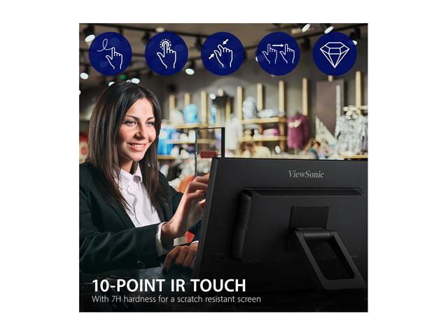 ViewSonic TD2423d 24 Inch 1080p 75 Hz 10-Point Multi IR Touch Screen with Eye Care HDMI, VGA, USB Hub and DisplayPort