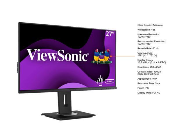 ViewSonic - VG2748a 27" IPS LED FHD Monitor (DisplayPort, HDMI, VGA) - Black - image 5