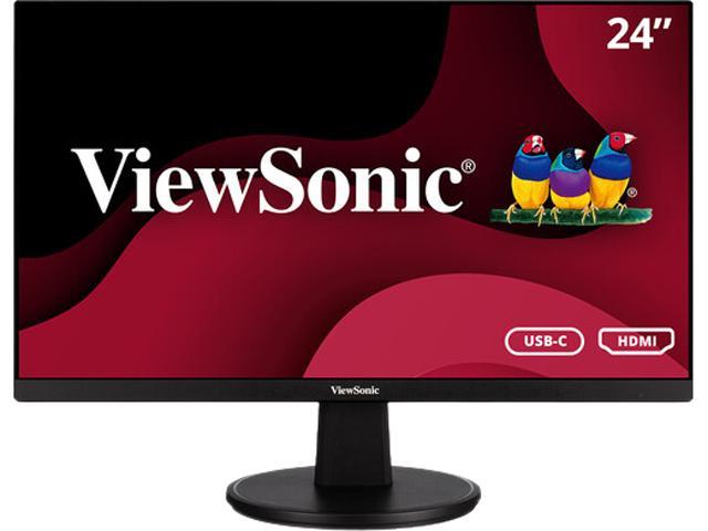ViewSonic VA2447-MHU 24 Inch Full HD 1080p Monitor with Ultra-Thin Bezel, Adaptive Sync, 75Hz, Eye Care, and HDMI, VGA, USB-C Inputs for Home and.