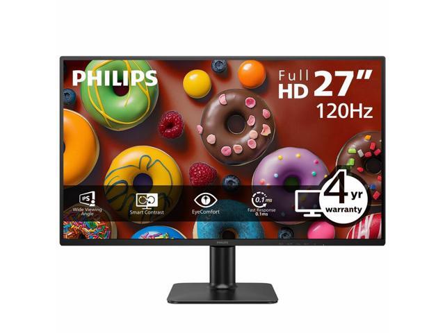 Philips 27E2N2100S 27' Full HD 1080p IPS Monitor, 120Hz Refresh Rate, Adaptive Sync, LowBlue Mode, HDMI, VGA, VESA Mount, Textured Black
