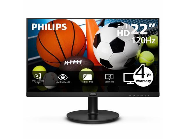 Philips 221V8LB3S 22' Full HD VA Monitor, 100Hz Refresh Rate, Adaptive Sync, HDMI & VGA, LowBlue Mode, VESA Mount, Textured Black