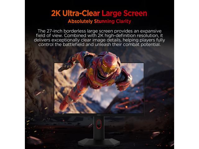 HKC 27 inch QHD 2K 1440P 320Hz Fast IPS 1ms DIC HDR400 95% DCI-P3 130% sRGB Hardware Low Blue Light Compact Stand Gaming Computer Monitor with...