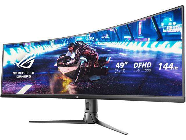 ASUS ROG Strix XG49VQ 49' Super Ultra-Wide HDR Curved Gaming Monitor - 32:9 (3840 x 1080), 144Hz, FreeSync 2, DisplayHDR 400, Eye Care with DP HDMI