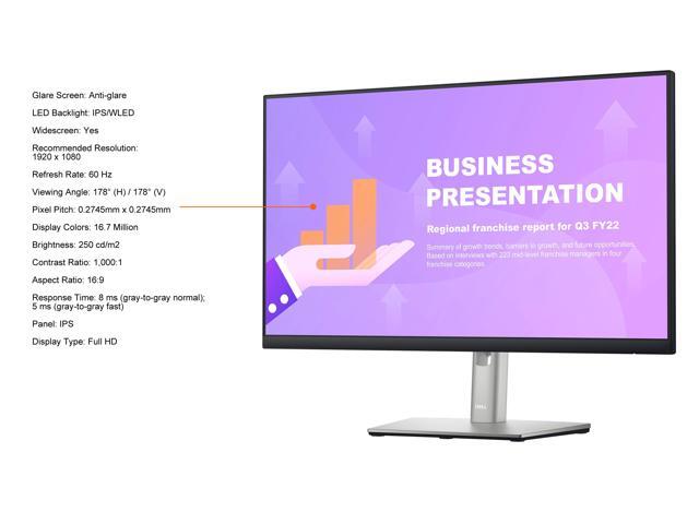 Dell P2422HE 24' (23.8' Viewable) 1920 x 1080 FHD IPS HDMI DisplayPort USB-C Tilt Swivel Height Adjust Pivot VESA LED-Backlit Monitor