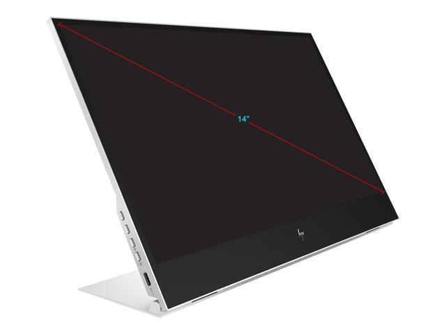HP - 14" IPS LCD FHD 60Hz Monitor (VGA, USB, HDMI, DVI) - Silver - image 2
