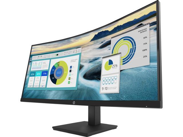 HP - 34" VA LCD Curved 100Hz Monitor (USB, HDMI) - Black - image 3