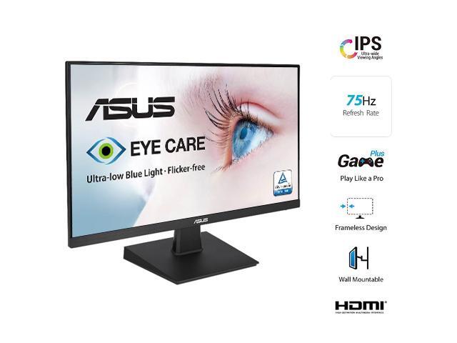 ASUS VA27EHE 27' Full HD 1920 x 1080 75Hz VGA HDMI Adaptive-Sync Asus Eye Care Low Blue Light and Flicker-Free Frameless Design LED Backlit IPS...