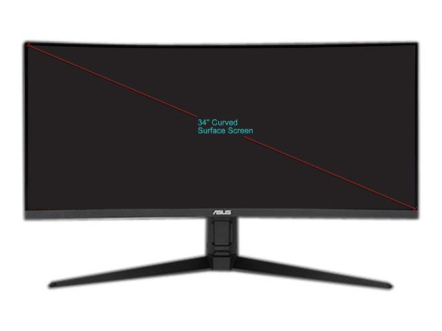 ASUS TUF 34' UWQHD 2K 1440P 165Hz with FreeSync Premium 1ms HDR400 Ultra Low Blue Light Anti Flicker Built-in Speakers Curved Gaming Monitor with...