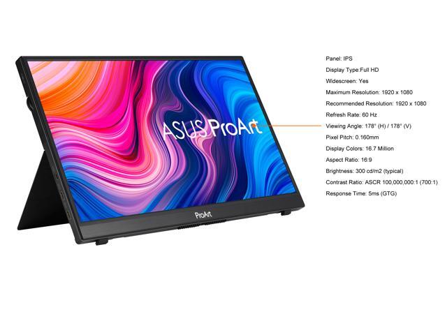 ASUS - ProArt 14" FHD IPS Professional Monitor (USB-C, Micro HDMI) - Black - image 4