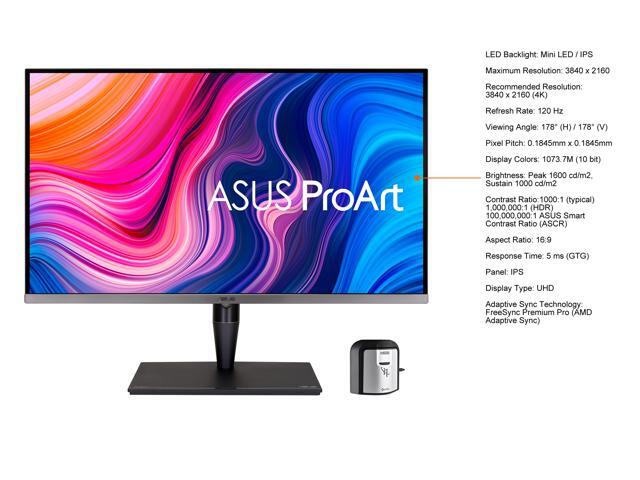 ASUS ProArt PA32UCG-K 32' 4K HDR UHD 3840 x 2160 Mini-LED IPS, Dolby Vision, 1600nits, 120Hz, 10-bit, 98% DCI-P3, Calman Ready, Thunderbolt 3,...