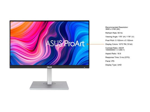 ASUS ProArt 27' UHD 4K 60Hz IPS HDR400 100% sRGB Built-in Speakers USB-C Computer Monitor with Height Adjustable, Swivel, Pivot & Tilt Stand ideal...