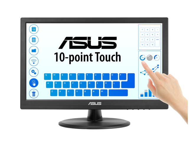 ASUS 15.6' 1080P Touch Monitor (VT169HE) - Full HD, 10-point Touchscreen, IPS, Wide Viewing Angle, Frameless, Eye Care, Flicker free, Low Blue...