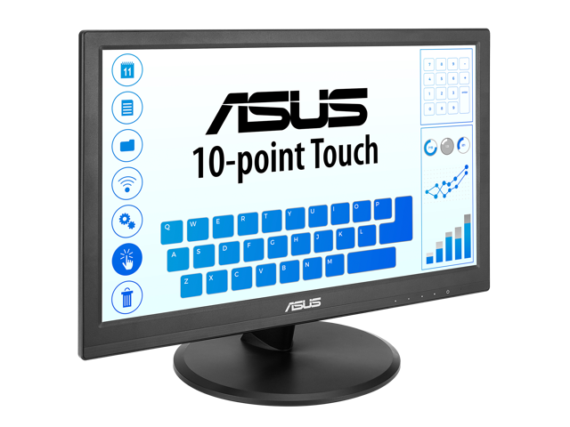 ASUS 15.6' 1080P Touch Monitor (VT169HE) - Full HD, 10-point Touchscreen, IPS, Wide Viewing Angle, Frameless, Eye Care, Flicker free, Low Blue...