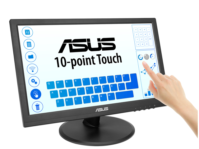 ASUS 15.6' 1080P Touch Monitor (VT169HE) - Full HD, 10-point Touchscreen, IPS, Wide Viewing Angle, Frameless, Eye Care, Flicker free, Low Blue...