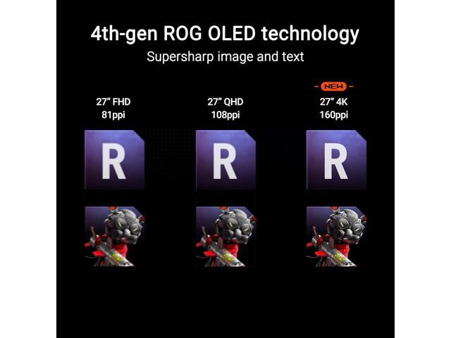 ASUS - ROG Swift 27" 4K OLED 240Hz 0.03ms Gaming Monitor with FreeSync Premium Pro and HDR (DisplayPort, HDMI) - Black - image 6