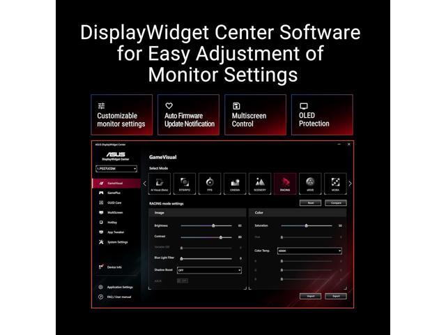 ASUS - ROG Swift 27" 4K OLED 240Hz 0.03ms Gaming Monitor with FreeSync Premium Pro and HDR (DisplayPort, HDMI) - Black - image 10