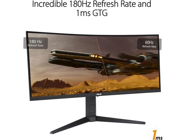 ASUS TUF Gaming 34 inch UltraWide QHD 2K 1440P 180Hz AMD FreeSync Premium Pro (Adaptive Sync) 1ms HDR400 ELMB Curved Gaming Computer Monitor with...