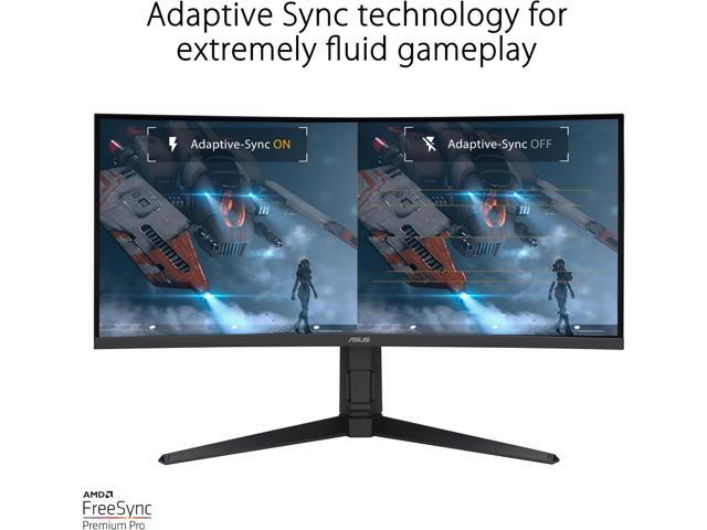 ASUS TUF Gaming 34 inch UltraWide QHD 2K 1440P 180Hz AMD FreeSync Premium Pro (Adaptive Sync) 1ms HDR400 ELMB Curved Gaming Computer Monitor with...