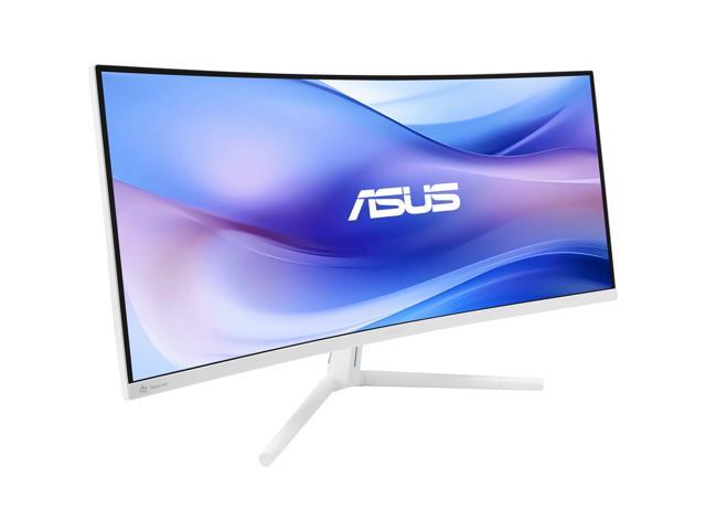 ASUS 34' Ultra-wide Curved Eye Care Monitor (VU34WCIP-W) - WQHD (3440x1440), 1500R Curvature, Frameless, 100Hz, Nano-ion, SmoothMotion, Eye Care...