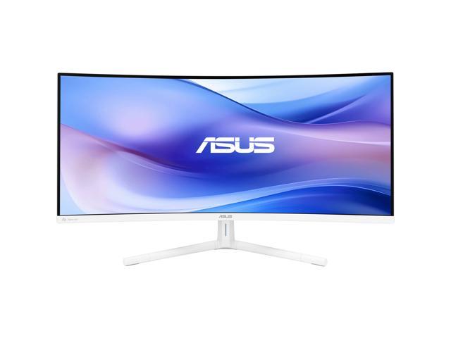 ASUS 34' Ultra-wide Curved Eye Care Monitor (VU34WCIP-W) - WQHD (3440x1440), 1500R Curvature, Frameless, 100Hz, Nano-ion, SmoothMotion, Eye Care...