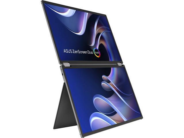 ASUS ZenScreen Duo OLED 360° Foldable Portable Monitor (MQ149CD) - Dual 14-inch, 16:10, 1920x1200, DisplayHDR400 True Black, 100% DCI-P3, Delta