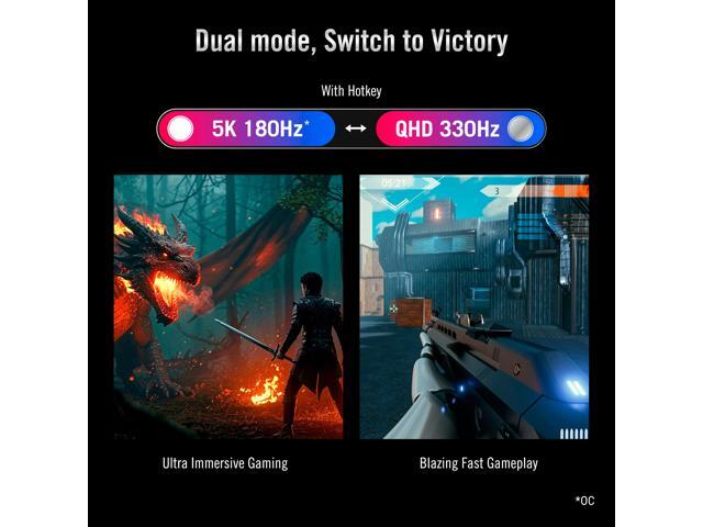 ASUS - ROG Strix 27" Dual Mode (5K 165Hz, 2K 330Hz) 1ms Gaming Monitor with FreeSync Premium Pro and HDR - Black - image 8