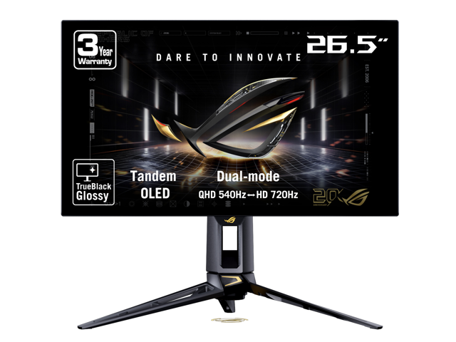 ASUS ROG Swift 27 inch (26.5' viewable) Dual Mode QHD 1440P 540Hz Full HD 720Hz AMD FreeSync Premium Pro & G-SYNC compatible 0.02ms HDR500 OLED...