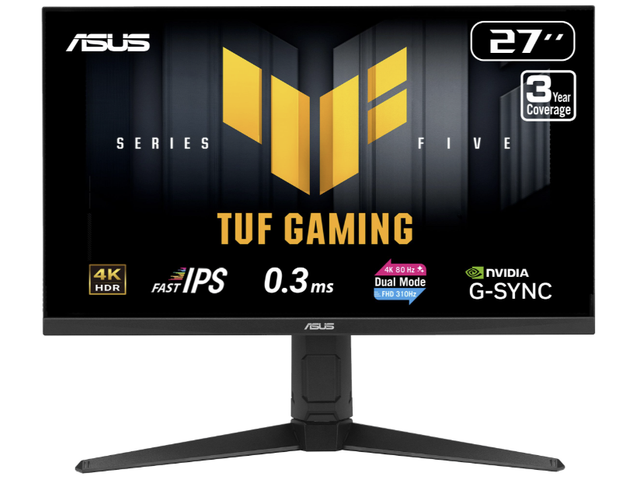 Open Box - ASUS TUF Gaming 27 inch UHD 4K 80Hz Full HD 310Hz IPS AMD FreeSync & G-Sync Compatible Built-in Speakers Gaming Computer Monitor VG27UQEL5A
