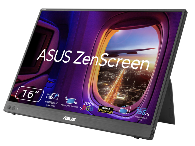 ASUS ZenScreen 16 inch WQXGA Full HD 155Hz USB-C IPS Portable Monitor with Tripod Socket MB16NCG