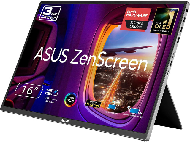 ASUS Zenscreen 16 inch 60Hz USB-C OLED Portable Computer Monitor MQ16FC