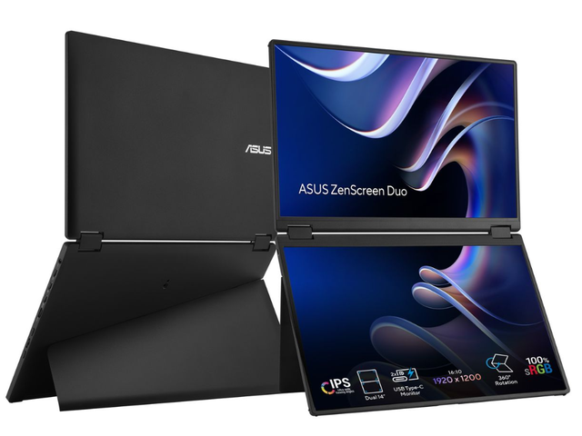 ASUS ZenScreen Duo Dual 14 inch Full HD 60Hz IPS USB-C Mini-HDMI Auto-rotat…