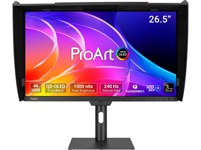 ASUS ProArt Display OLED 27' Professional Monitor (PA27USD) - 26.5' 4K UHD QD OLED, 99% DCI P3, Delta E