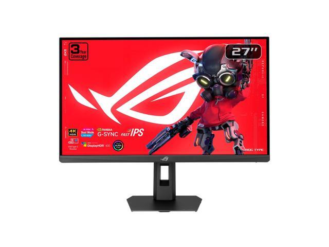 ASUS ROG Strix 27 inch Dual Mode UHD 4K 162Hz Full HD 485Hz IPS AMD FreeSync Premium & G-SYNC Compatible 0.3ms USB-C Gaming Computer Monitor with...
