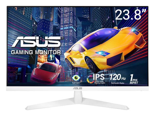 ASUS 24' 1080P IPS 120Hz Eye Care Monitor (VY249HGR-W) - TUV Certified Flicker-Free, Low Blue Light, Adaptive Sync, VRR, VESA Wall Mountable, 1ms...
