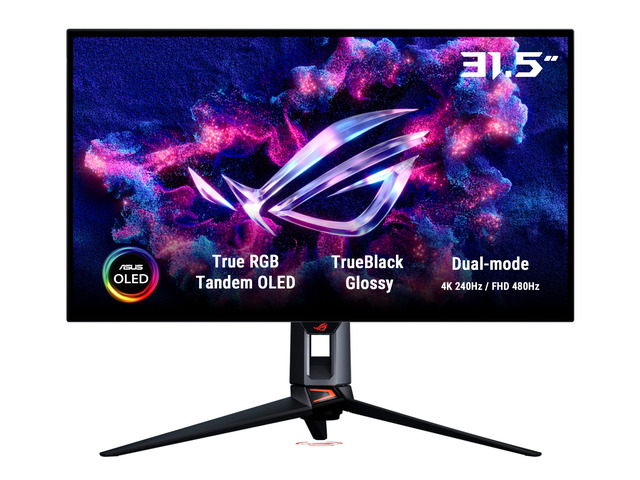 ASUS ROG 32' 4K 240Hz Tandem RGB OLED Gaming Monitor (PG32UCWM) - Dual Mode HD 480Hz, TrueBlack Glossy, Neo Proximity Sensor, 0.03ms, GaNFET...