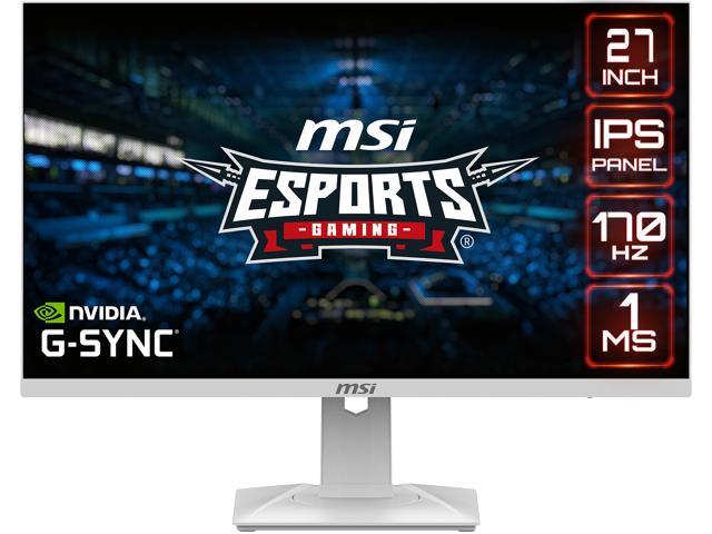 Open Box - MSI Optix G274RW 27' 16:9 Gaming Monitor White, 170Hz 1ms, 1920 x 1080 (FHD), G-Sync Compatible, Height Adjustable Arm, RGB LED