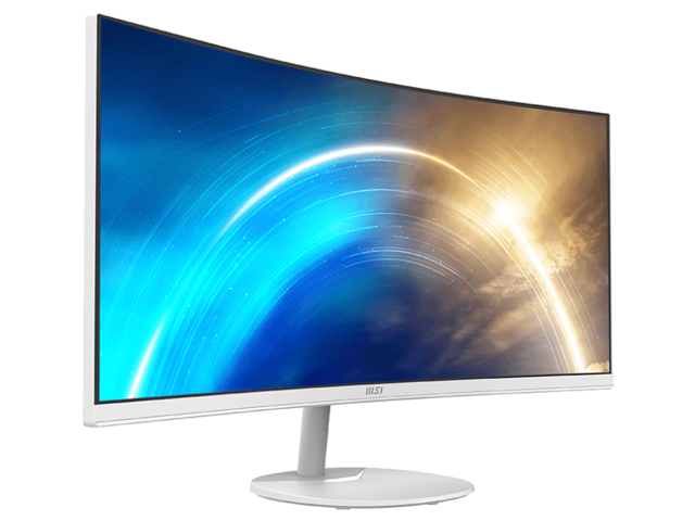 MSI - Pro MP341CQW 34" Curved UWQHD 100Hz 1ms FreeSync Monitor ,Built-in Speakers (DisplayPort, HDMI, ) - Matte White - image 3