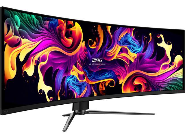 MSI - MPG 491CQP QD-OLED 49" 5120x1440 (DQHD) Curved OLED Quantum Dot Monitor 144Hz 0.03ms(GTG) HDR400 Type-C DisplayPort HDMI - Black - image 3