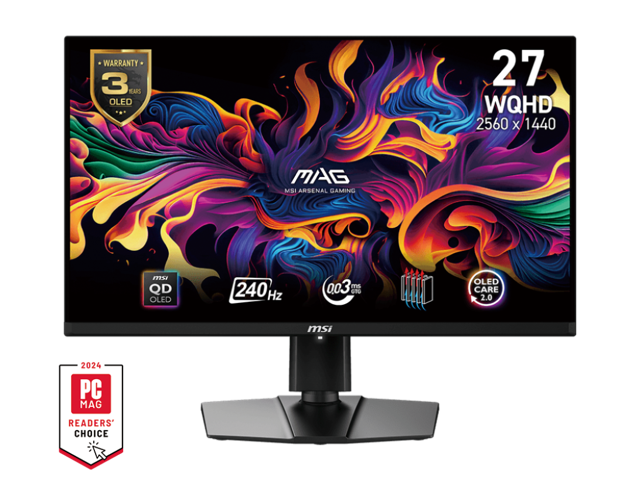 MSI 27' 240 Hz OLED QHD Gaming Monitor MAG 271QPX QD-OLED E2