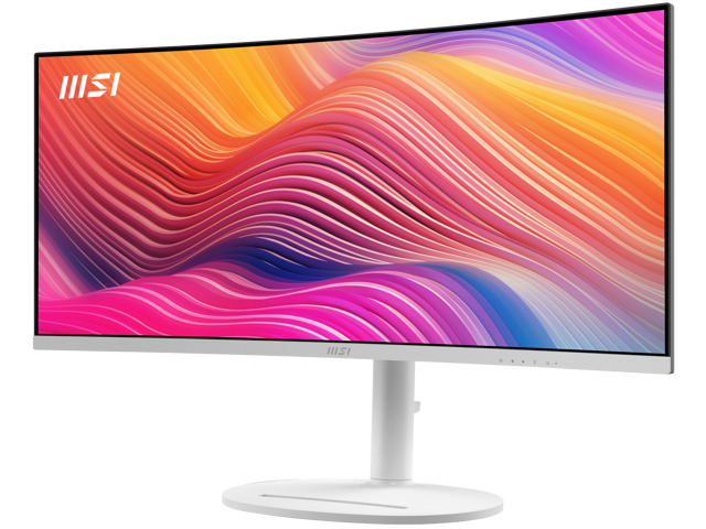 MSI - Modern MD342CQPW 34" LCD UWQHD 120Hz ms Computer Monitor with HDR ready, Built-in Speakers (DisplayPort, HDMI, USB-C ) - Matte White - image 4