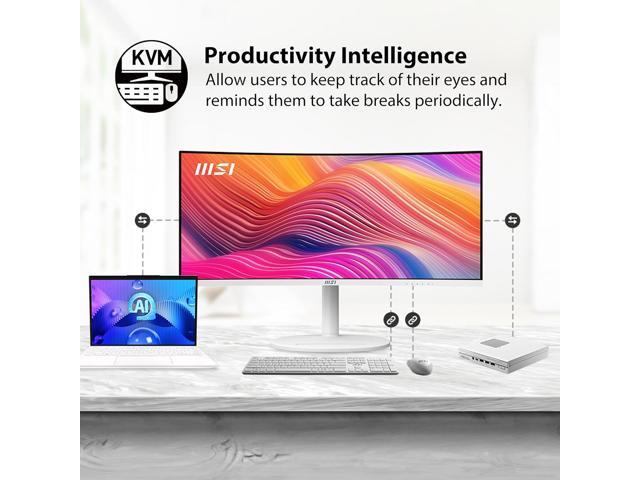 MSI - Modern MD342CQPW 34" LCD UWQHD 120Hz ms Computer Monitor with HDR ready, Built-in Speakers (DisplayPort, HDMI, USB-C ) - Matte White - image 6