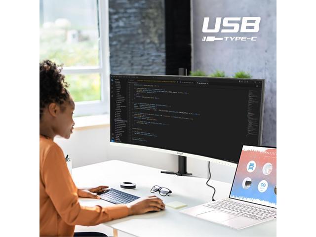 MSI - Modern MD342CQPW 34" LCD UWQHD 120Hz ms Computer Monitor with HDR ready, Built-in Speakers (DisplayPort, HDMI, USB-C ) - Matte White - image 7