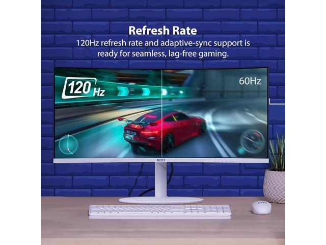 MSI - Modern MD342CQPW 34" LCD UWQHD 120Hz ms Computer Monitor with HDR ready, Built-in Speakers (DisplayPort, HDMI, USB-C ) - Matte White - image 8