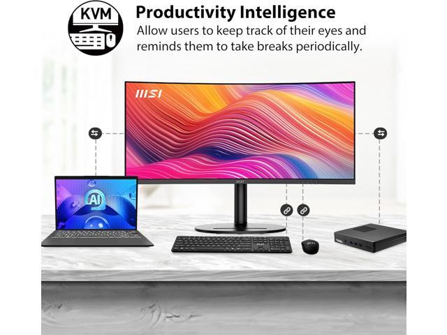 MSI - Modern MD342CQ 34" UWQHD 120Hz 4ms Computer Monitor with HDR ready, Built-in Speakers (DisplayPort, HDMI, USB-C ) - Matte Black - image 7