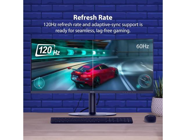 MSI - Modern MD342CQ 34" UWQHD 120Hz 4ms Computer Monitor with HDR ready, Built-in Speakers (DisplayPort, HDMI, USB-C ) - Matte Black - image 8