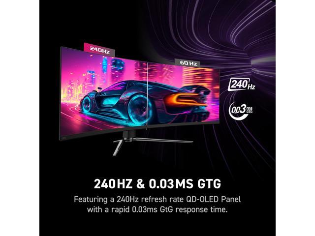 MSI - MPG 491CQPX QD-OLED 49" 5120x1440 (DQHD) Curved OLED Quantum Dot Monitor 240Hz 0.03ms(GTG) HDR400 Type-C Display HDMI - Black - image 8